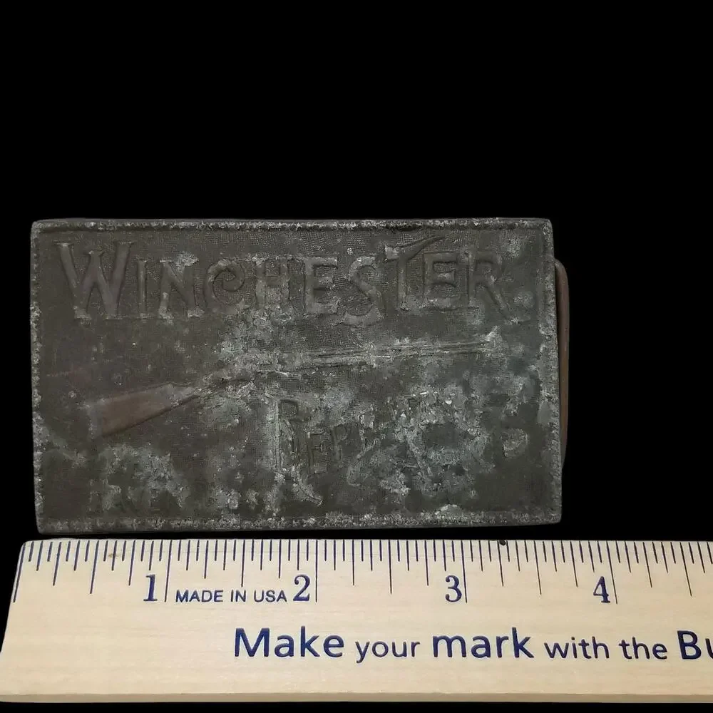 Vintage Belt Buckle Solid Brass Winchester‎ Rifle Repeating Arms New Haven Conn